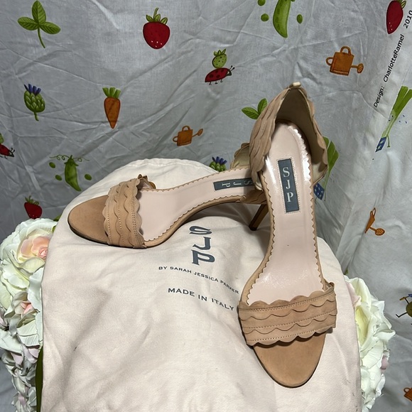 #44 SJP peach leather heels size 38 - Picture 5 of 5